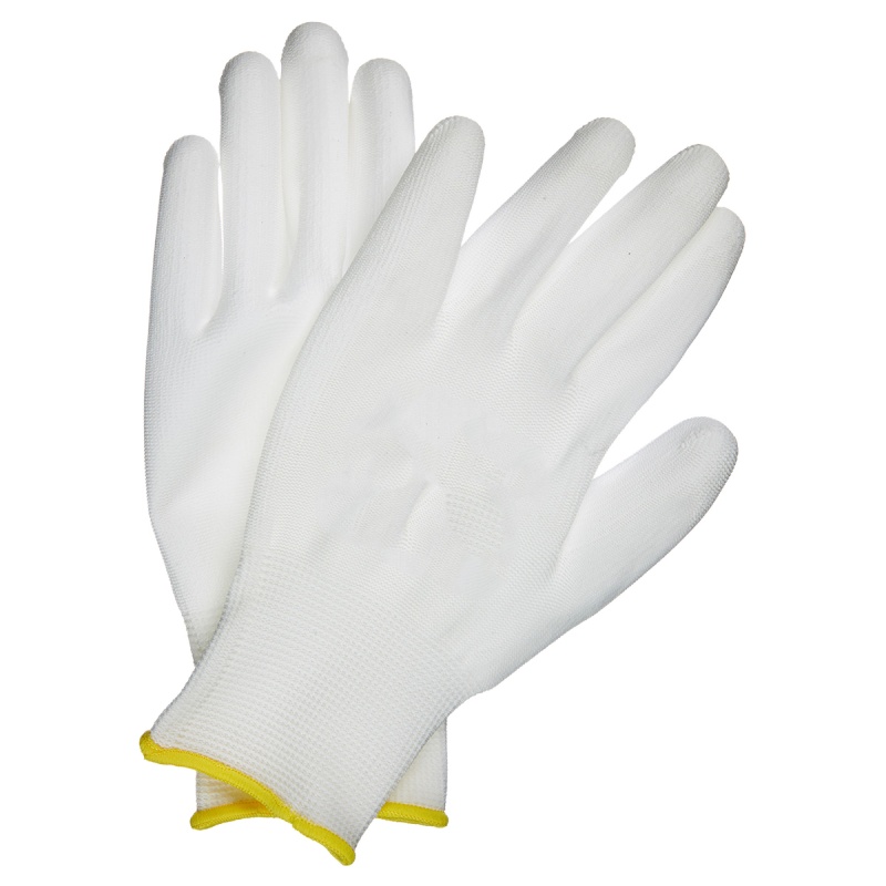 Nylon Palm Coated White PU Electronic Assembly Work Glove