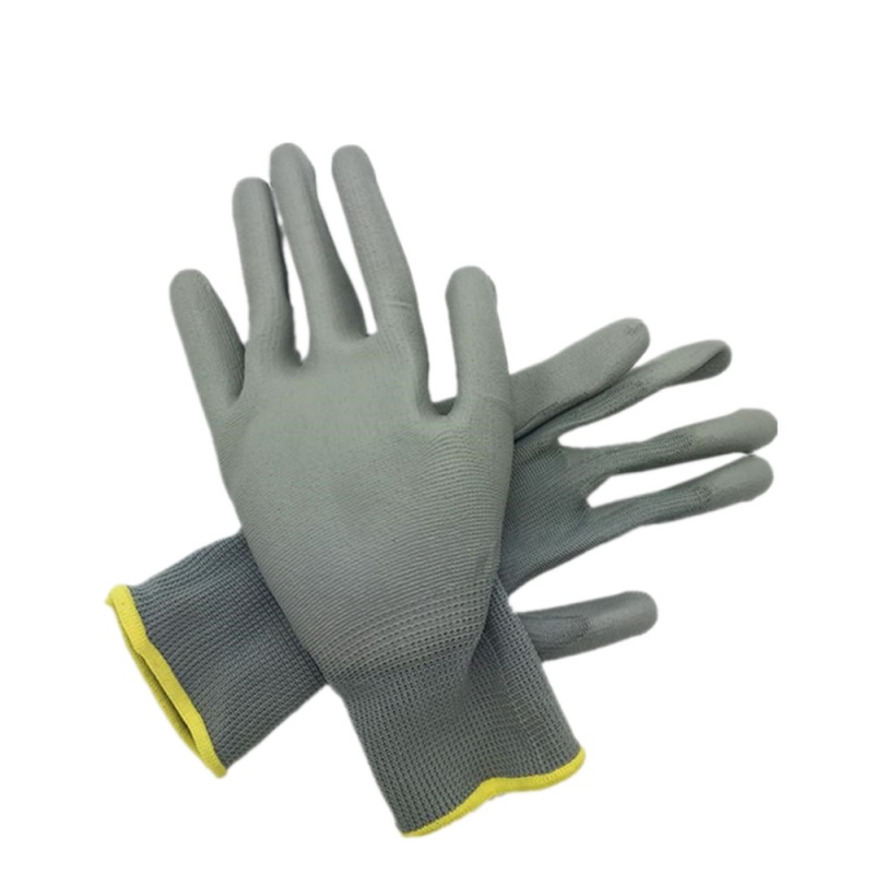 Grey Pu Palm Non-slip Safety Work Gloves